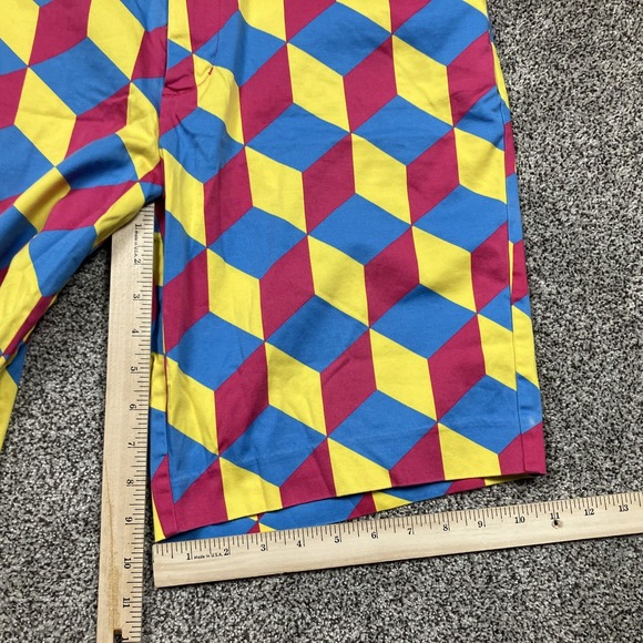 Royal & Awesome Shorts Size 34 Golf‎ Loud Colorful Geometric Print Stretch - Picture 6 of 9